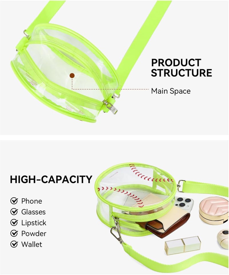 Bostanten Clear Bag for Women Stadium Approved Clear Bags Small Crossbody Purse Trendy for Concerts Sports Events - Image 5